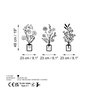 Wallity Erba-1 Conjunto de 3 Piezas de Escultura de Pared en Metal Negro